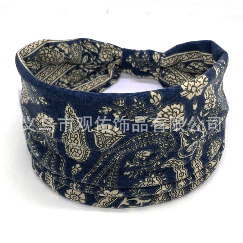 Wholesale Printed Women's Wide-brimmed Sports Women's Sweat-absorbing Headscarf